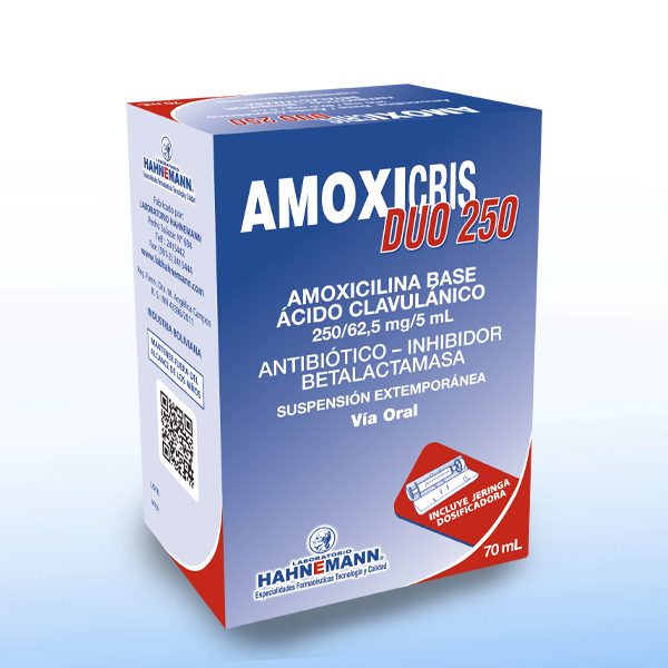 Amoxicris Duo 250 mg X 70 ml - Suspensión