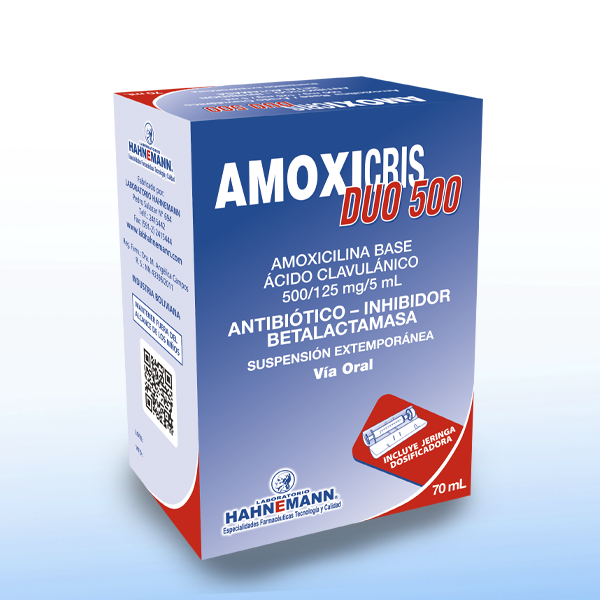 Amoxicris Duo 500 mg X 70 ml – Suspensión