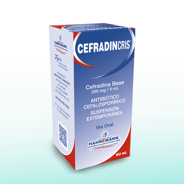 Cefradincris 250 mg X 60 ml - Suspensión