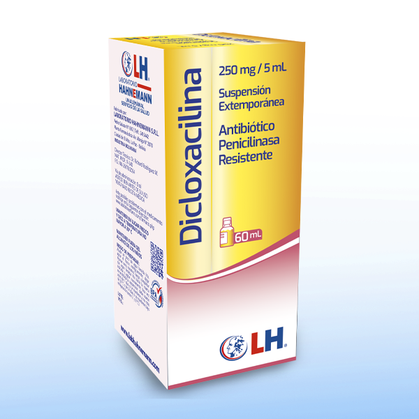 Dicloxacilina 250 mg X 60 ml -  Suspensión